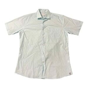 Peter Millar Shirt Mens Medium Mint Green Geometric‎ Short Sleeve Button Front
